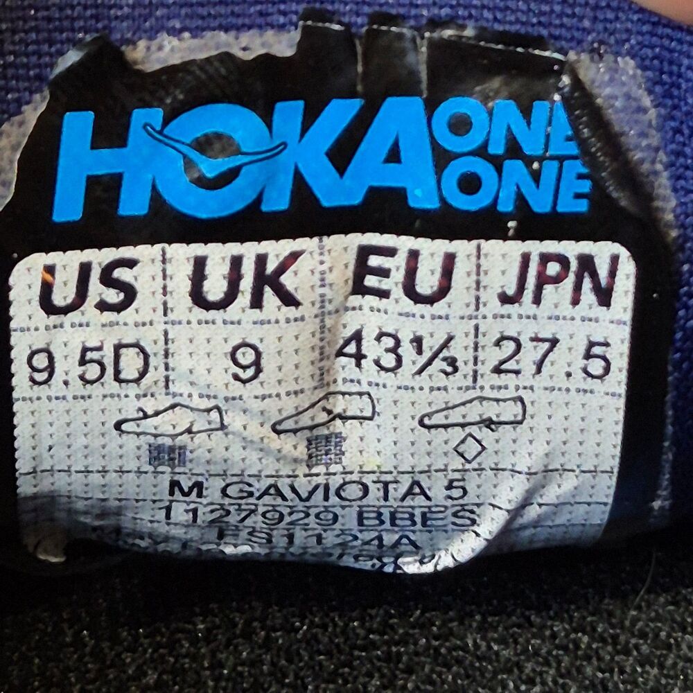 Hoka Gaviota 5 Men's 9.5D Blue Running Shoes Stability Cushioned Sneakers